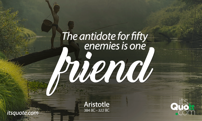 The antidote for fifty enemies is one friend | itsquote.com